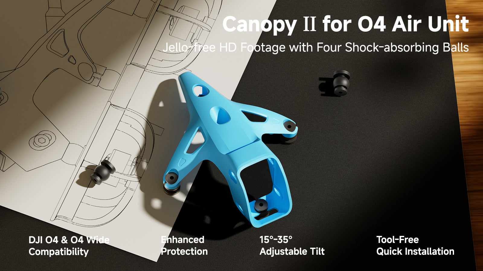 Canopy II do O4 Air Unit — nagrania bez efektu galaretki