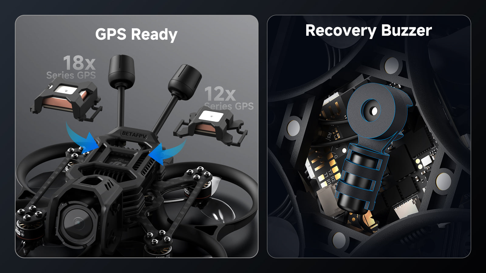 Bezszczotkowy dron whoop Pavo20 Pro II z GPS i buzzerem
